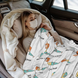 Girl Blanket Yoga Poses Theme