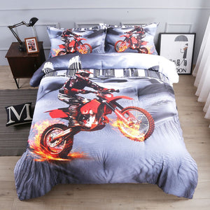 Dirt Bike Comforter Sets Racing Motocross Sports Bedding Sets