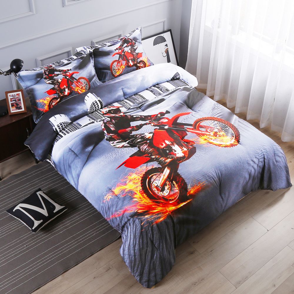 Dirt Bike Comforter Sets Racing Motocross Sports Bedding Sets