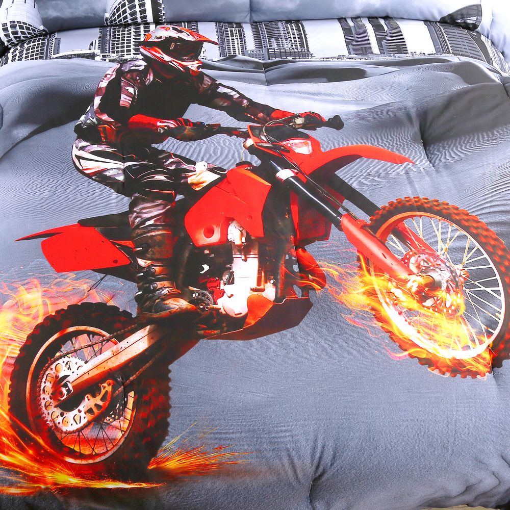 Dirt Bike Comforter Sets Racing Motocross Sports Bedding Sets