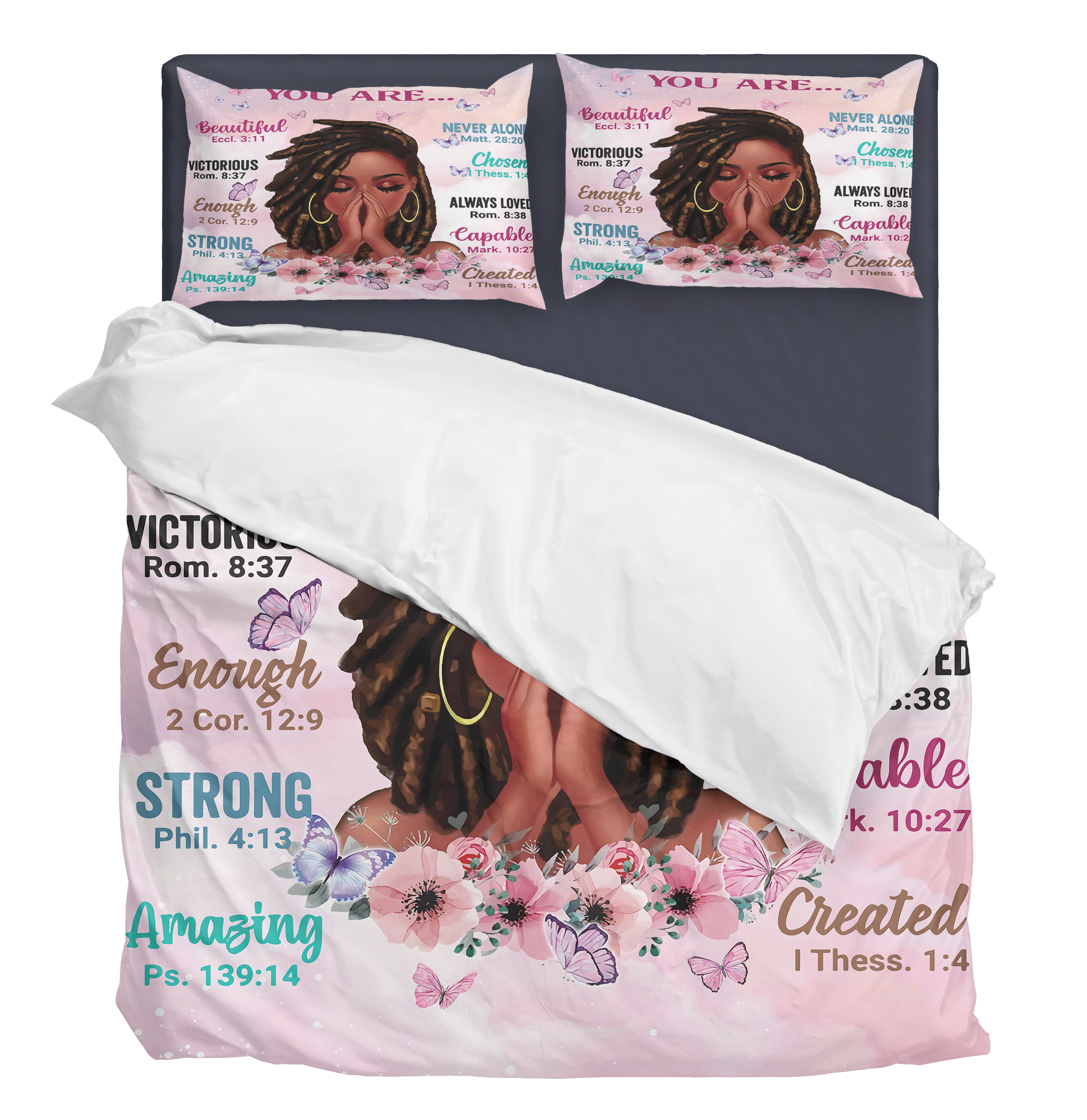 Comforter Set with Powerful Quotes from Girls