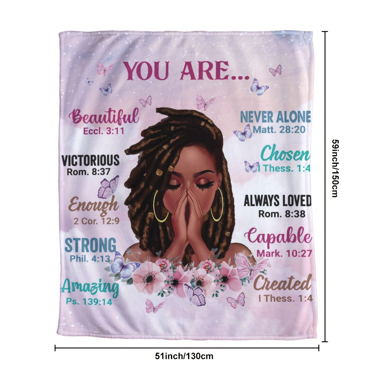 Inspirational Positive Thoughts  Soft Fleece Throw Blanket 50X60