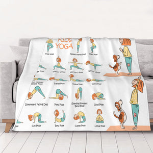 Girl Blanket Yoga Poses Theme