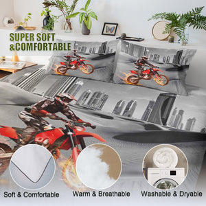 Dirt Bike Comforter Sets Racing Motocross Sports Bedding Sets