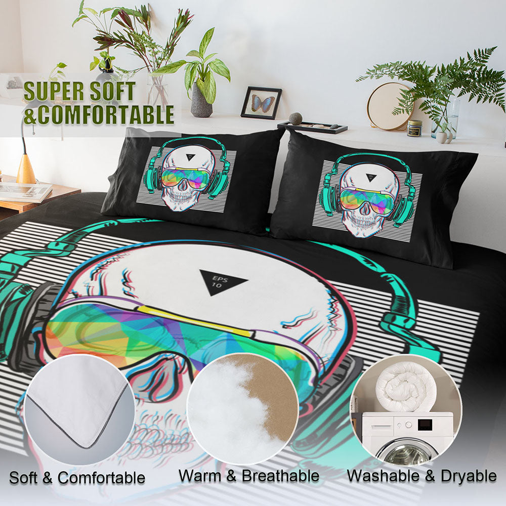 Music Skull Comforter Sets Boys