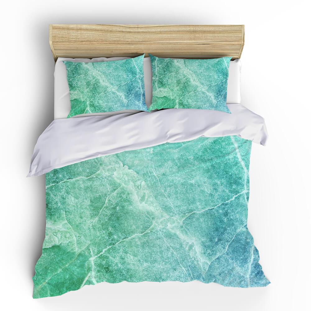 Turquoise Marble Duvet Cover Set Bedding