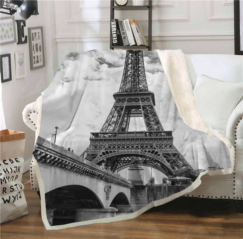 Eiffel Tower Sherpa blanket Giftable