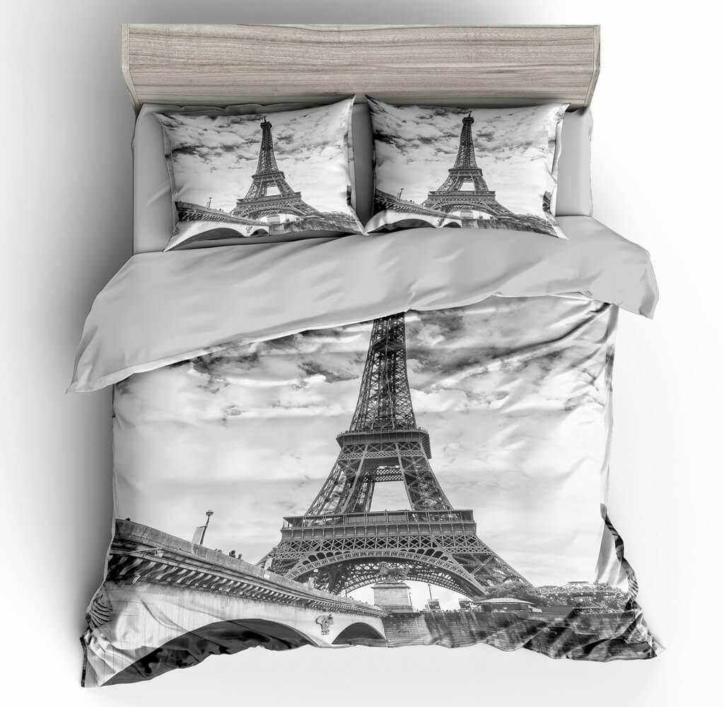 Duvet Cover Set Eiffel Tower Decorative Bedding