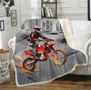 Dirt Bike Motocross Blanket