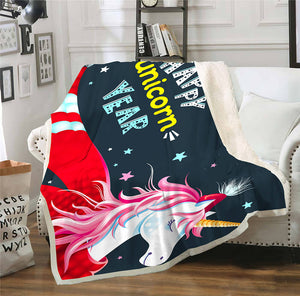 Unicorn Sherpa blanket Giftable for Girls