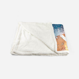 American Football with Fire Sherpa blanket Giftable