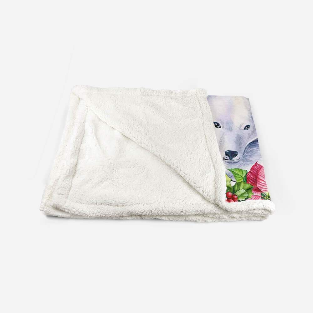 Bear with Flowers Sherpa blanket Giftable