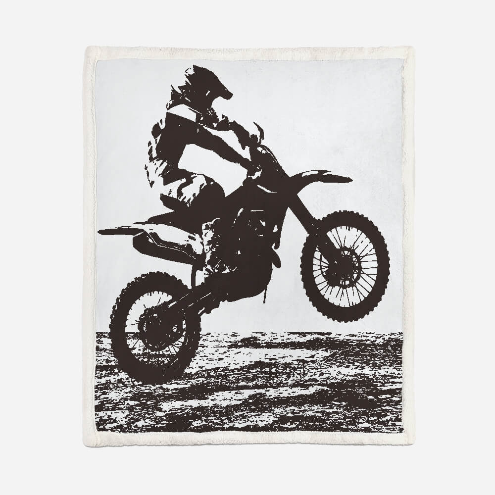 Motocross Dirt Bike Sherpa blanket Giftable