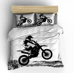 Motocross Dirt Bike Duvet Cover Set for Boys