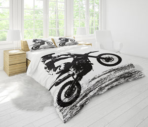 Motocross Dirt Bike Duvet Cover Set for Boys