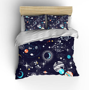 Galaxy Space Comforters Sets Universe Adventure Stars Printed Bedding