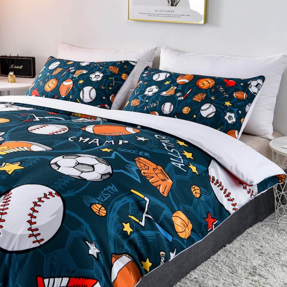 Duvet Cover Set Base and American Football Decorative Bedding