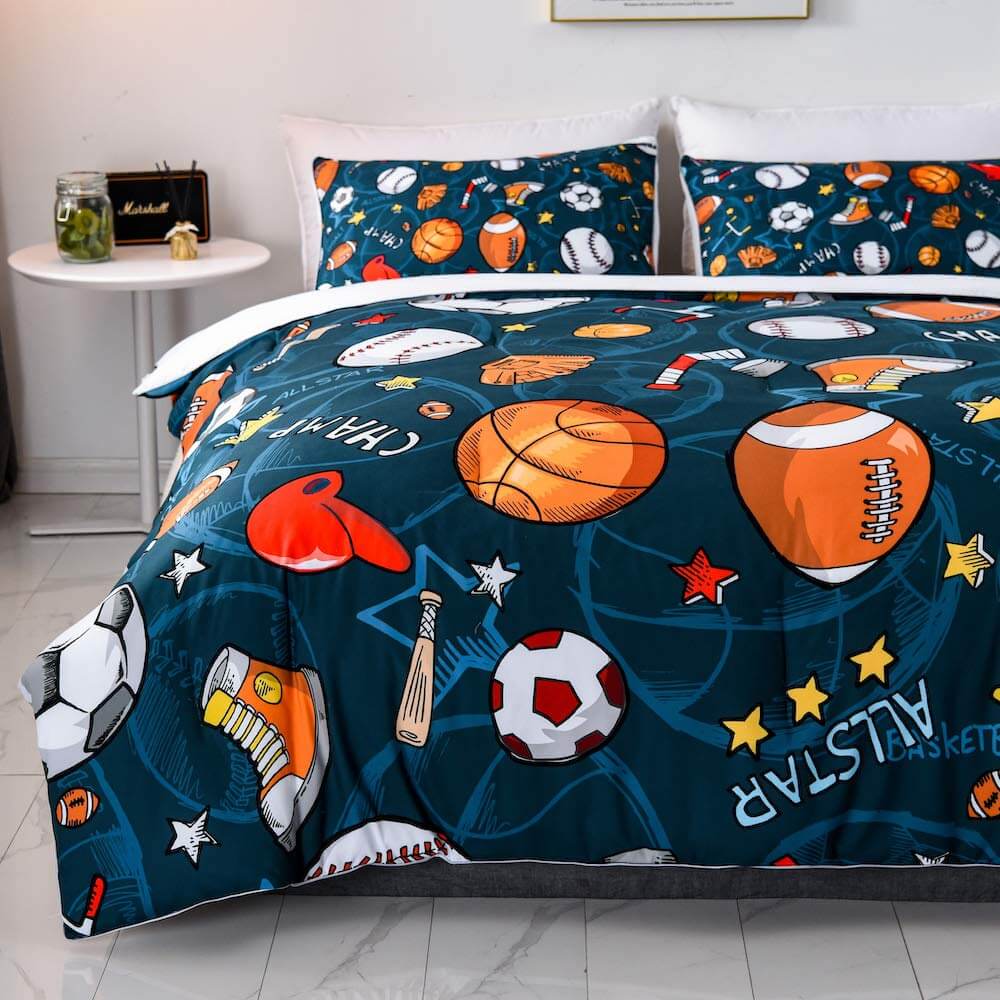 Duvet Cover Set Base and American Football Decorative Bedding