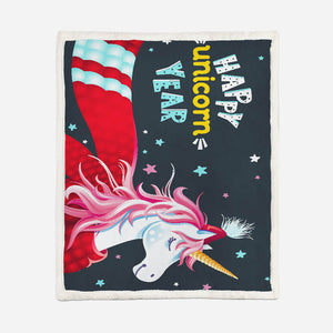 Unicorn Sherpa blanket Giftable for Girls